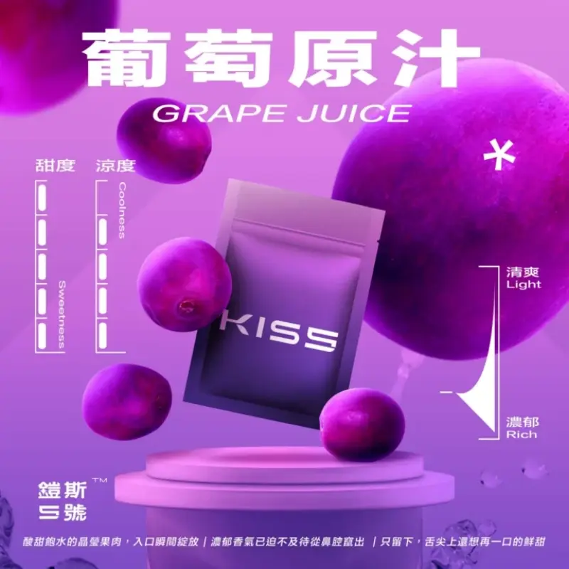 KISS鎧斯5號一代煙彈葡萄原汁webp LANATOP 台灣電子煙商城 | 主機煙彈一次性霧化器專賣